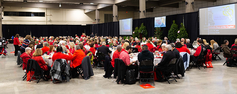 A view of the breakfast where representatives of the Florida Conference of Catholic Bishops outlined the Church's priorities for the legislative session. Afterward, participants in Catholic Days at the Capitol visited their legislators to advocate for those priorities.