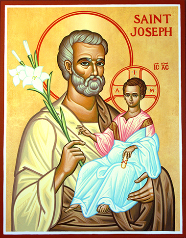 This icon of St. Joseph is in the sacristy at St. Katharine Drexel Church in Weston.