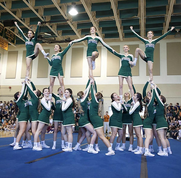 Immaculata-La Salle's Royal Lions perform their cheerleading routine at the high school's winter pep rally in January, just before their FHSAA Regional Competition. They won their first state title in competitive cheerleading Feb. 1, 2020, in the Class 1A extra-large non-tumbling division.