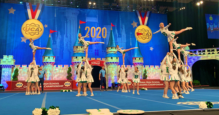 St. Brendan Sabres perform the routine that earned them fourth place in the Super Varsity Division II category at the UCA National High School Cheerleading Championship, held Feb. 7-9, 2020 in Orlando. Watch their winning routine here: https://bit.ly/39cnGc1