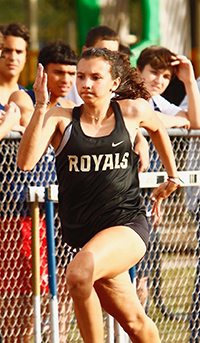 Immaculata-La Salle's Isabella Perez-Abreu raced to a seventh place finish out of 83 runners in the 100-meter dash and a ninth in the 200 at Belen Jesuit Prep's Home Meet March 3, 2020.