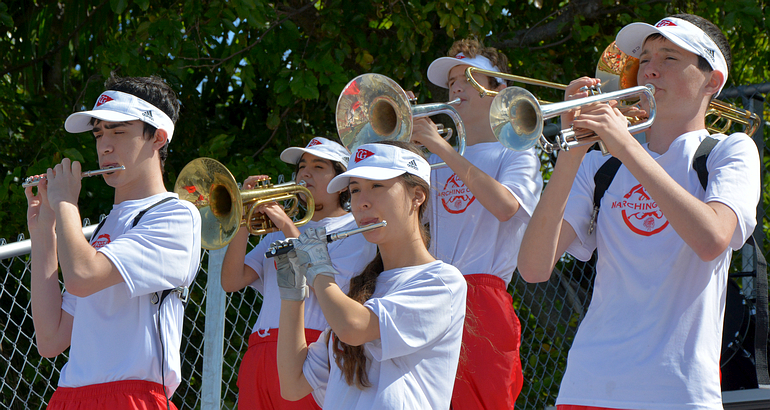 The Cardinal Gibbons Marching Band performed March 7 at the Special Olympics Florida Broward County Games.