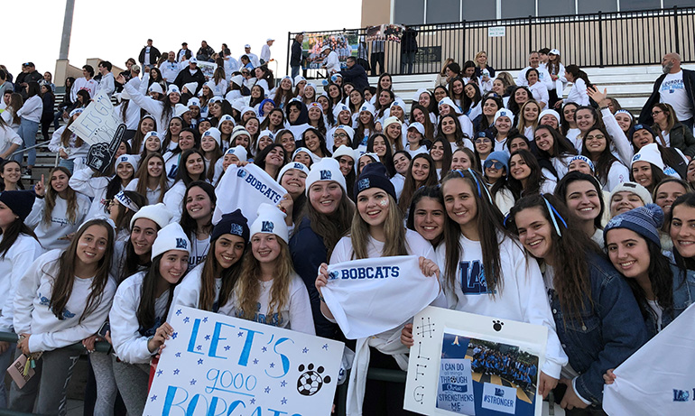 Lourdes Academy students pack the stands in DeLand to cheer the Bobcats' soccer team as they faced off against Venice Feb. 28, 2020 in the Class 6A state final. The Bobcats beat the cross-state rival 2-1 to earn their second soccer championship in three years. Lourdes’ only losses this season were 1-0 defeats to defending champion Plantation American Heritage on Nov. 26 and Class 5A champion Archbishop McCarthy on Jan. 23, just before the district tournament.