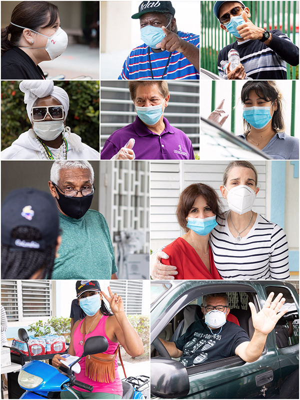 Can you see their smiles? Check out this collage of mask-covered faces photographed by Florida Catholic freelancer Tom Tracy in recent weeks.