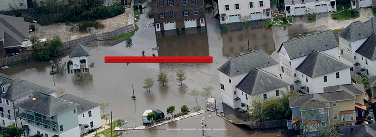 Clicking on the red bar in this image, posted on the home page of Catholic Charities, leads to the donation site for those affected by Hurricane Laura.