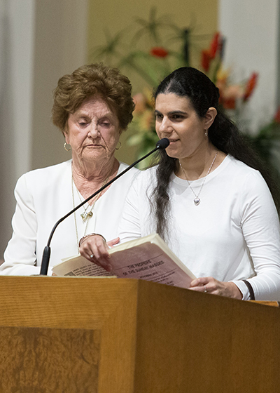 Francesca Marinaro served as a lector at the 2018 annual Mass and reception for local persons with disabilities held at St. Gabriel Parish in Pompano Beach.