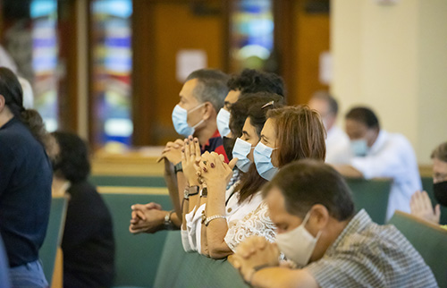 Faithful gathered at St. Andrew Church in Coral Springs, Nov. 1, 2020, to celebrate the parish's 50th anniversary Mass.