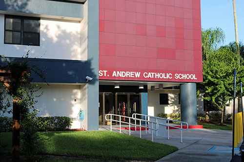 St. Andrew School sits on the grounds of St. Andrew Parish and serves children of the parish and community at large.