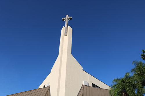 St. Andrew Church, a beacon of faith for 50 years, features a tall steeple that can be seen by residents and visitors in Coral Springs. The parish welcomes all to Masses and to join the parish family.