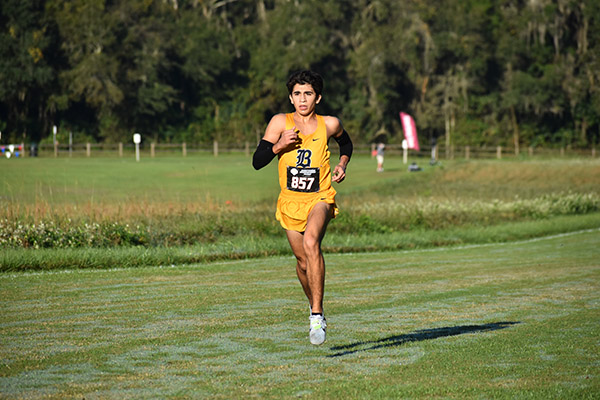 Javier Vento, '21, pictured here, is now the second Belen runner to win two individual state championships. Aiden Villasuso, '21, ran the race of his life and finished as a state runner-up at the Nov. 14, 2020 finals, where Belen also had four runners come in under the 16:00 mark.