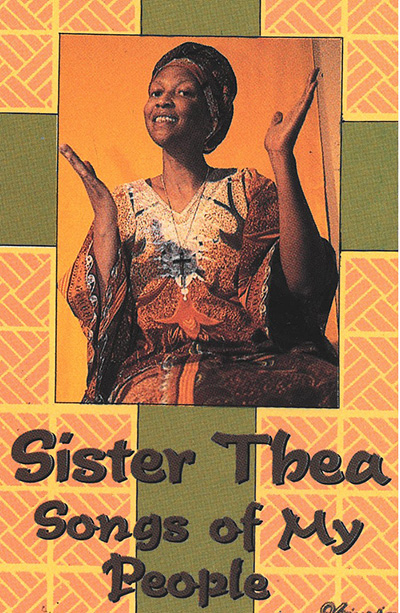 With palms raised, Sister Thea Bowman posed for the cover of the album she recorded, "Songs of My People." Throughout her life, Sister Thea used music to evangelize and bring awareness of the history and needs of Blacks and Black Catholics. She has been declared a Servant of God, and is currently one of six Black Catholic candidates awaiting canonization.