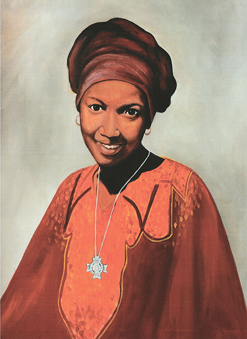 This portrait of Sister Thea Bowman, of the Franciscan Sisters of Perpetual Adoration, painted by Alexander Moore, was given as a gift to her friend, Donald Edwards, assistant superintendent of schools at the Archdiocese of Miami. Sister Thea has been declared a Servant of God, and is one of six Black Catholic candidates for canonization.