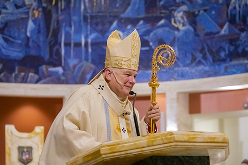 Archbishop Thomas Wenski gives the homily during the annual Thanks-for-Giving Mass, celebrated at St. Mary Cathedral, Nov. 21, 2020.