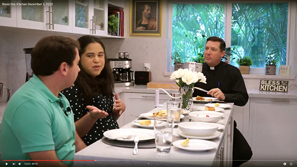 Father Richard Vigoa, pastoral administrator of St. Augustine Parish in Coral Gables, said the COVID-19 crisis has hastened changes and technological advancements in digital outreach at the parish. He now hosts an online program, Bless this Kitchen, once a week, sharing lunch with parishioners to introduce them to the rest of the community.