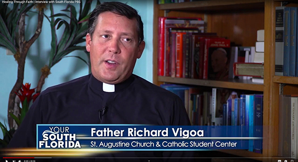 Father Richard Vigoa, pastoral administrator of St. Augustine Parish in Coral Gables, was featured in a local PBS special, "Healing through Faith," which aired Dec. 9, 2020. You can watch it at this link: https://bit.ly/MiamiPBSVigoa.