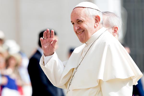 Pope Francis at the general audience in St. Peter's Square on June 6, 2018.