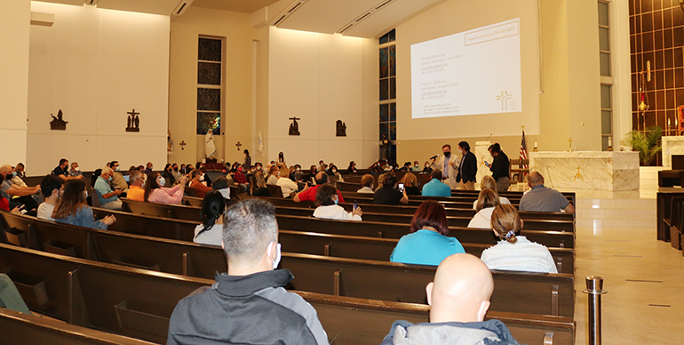 More than 100 Venezuelans attended the Jan. 27, 2021 informational session on Deferred Enforced Departure held at Our Lady of Guadalupe Church in Doral, a community with one of the largest concentrations of Venezuelans in South Florida.