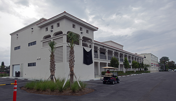 Exterior view of the new Smith Family Building at Cardinal Gibbons High School in Fort Lauderdale, which Archbishop Thomas Wenski dedicated April 21, 2021.