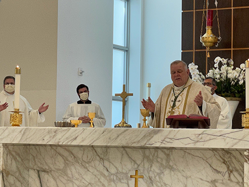 Archbishop Thomas Wenski celebrates Memorial Day Mass at Our Lady of Guadalupe Church in Doral, May 31, 2021.