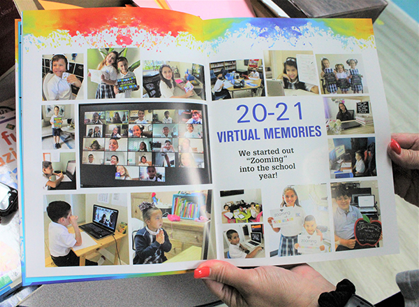 "Zooming" into a school year: The 2020-2021 yearbook at Our Lady of the Lakes made sure to include all students, whether they attended school in-person, or virtually. Nicole Peña, IT coordinator and yearbook manager at OLL, credits families for sending in photos of their children learning from home.