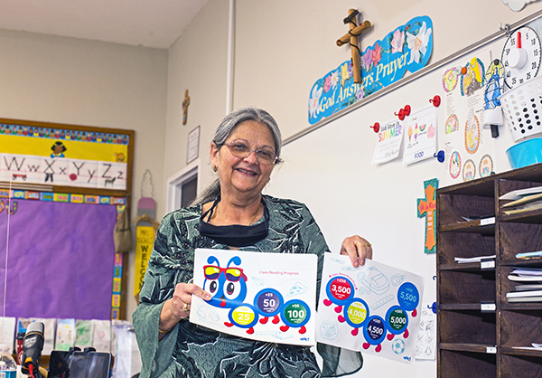 Nativity School kindergarten teacher Margaret Knowles is retiring this month, having never missed a day of teaching in 27 years.