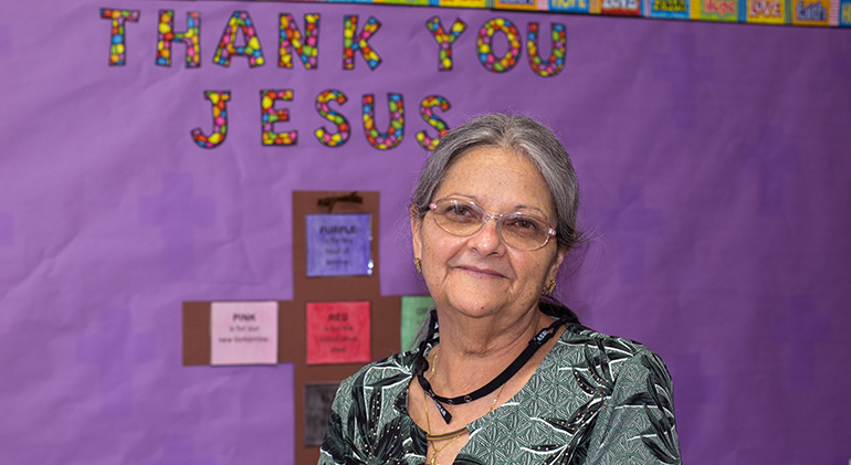 Nativity School kindergarten teacher Margaret Knowles is retiring this month, having never missed a day of teaching in 27 years.