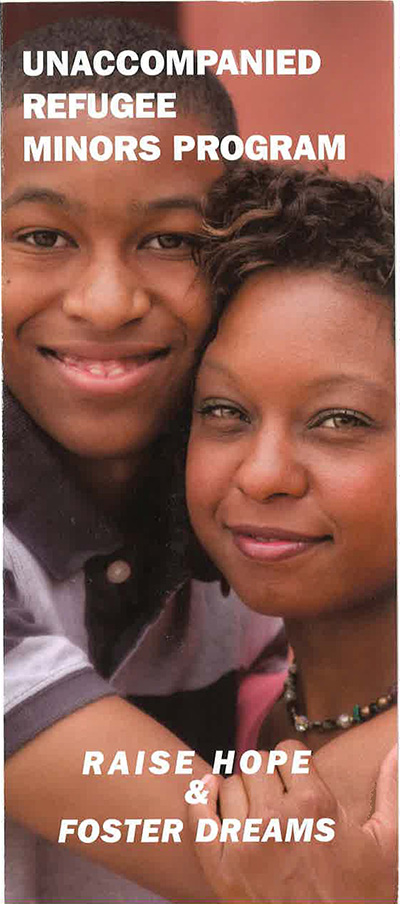 Image from Catholic Charities' brochure on becoming a foster parent for the Unaccompanied Refugee Minors Program.