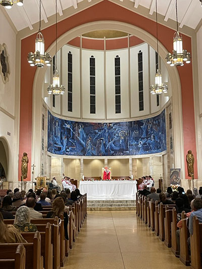 Archbishop Thomas Wenski celebrates Mass June 30, 2021, with members of the Neocatechumenal Way communities from South Florida.
