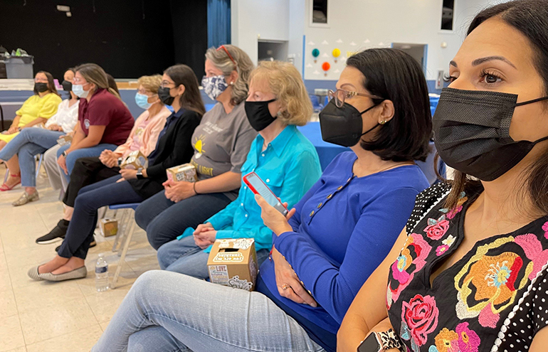 Mother of Our Redeemer teachers take part in the "Faith, hope and love" retreat to start off the new academic year, Aug. 11, 2021.
