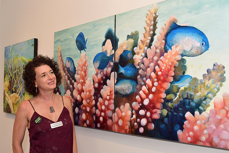 Alexandra Urvina took a month to render the soft pastels and fine details of her painting of fish and coral.