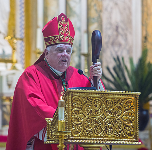 Archbishop Thomas Wenski delivers his homily during the annual Red Mass with the Miami Catholic Lawyers Guild, Oct. 25, 2021 at Gesu Church in downtown Miami.