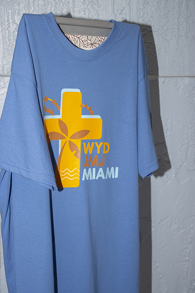 Among the items for sale at the Archdiocesan World Youth Day, held Nov. 20, 2021 at St. Thomas University, was the official shirt for the event that will be worn by Miami pilgrims in Lisbon 2023.