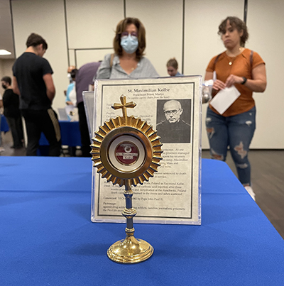 A relic of St. Maximilian Kolbe is among 150 relics currently touring parishes in the Archdiocese of Miami. On May 18, 2022, they were on display at Our Lady of Guadalupe Church in Doral, where dozens came out to see them.