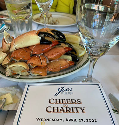 Cheers to Charity, the annual gathering at Joe's Stone Crab on Miami Beach to raise funds for archdiocesan charities, marked its 10th anniversary April 27, 2022.
