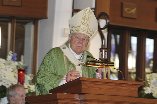 Archbishop Thomas Wenski delivers his homily July 16, 2022 at St. Paul the Apostle Church in Lighthouse Point.