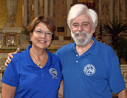 Frank Voehl, president emeritus of the Archdiocesan Conference of the St. Vincent De Paul Society, poses with Claudia Leudeking, current president of the conference.