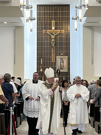 Archbishop Thomas Wenski exitsOur Lady of Guadalupe Church in Doral after celebrating the Mass for All Souls Day, Nov. 2, 2022.