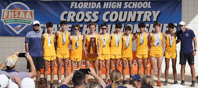Belen Jesuit Prep won its 14th overall championship, and sixth consecutive one, in the Class 3A division at the Florida High School Athletic Association's State Cross Country Championships, held Nov. 5, 2022 in Tallahassee.