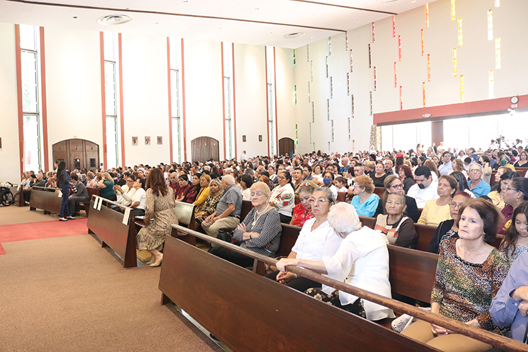 More than 1,200 worshippers of St. Michael the Archangel attended their parish's 75th anniversary Mass, which was celebrated by Archbishop Thomas Wenski, Nov. 6, 2022.