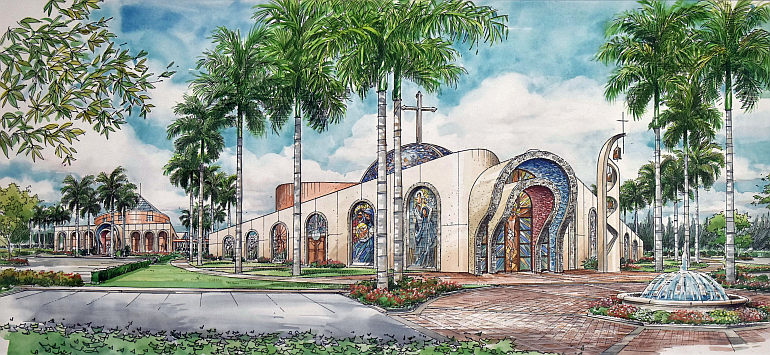 Artist's rendering offers a vision of future development at Mother of Our Redeemer Church.