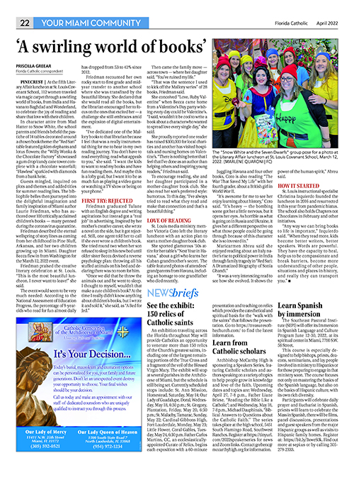 Best Reporting on Catholic Education: second place, Florida Catholic, Priscilla Greear