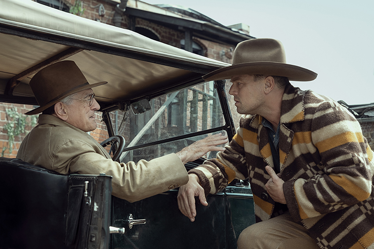 Robert De Niro and Leonardo DiCaprio star in a scene from the movie “Killers of the Flower Moon.” The OSV News classification is A-III - adults. The Motion Picture Association rating is R -- restricted. Under 17 requires accompanying parent or adult guardian. (OSV News photo/Melinda Sue Gordon, courtesy Apple)