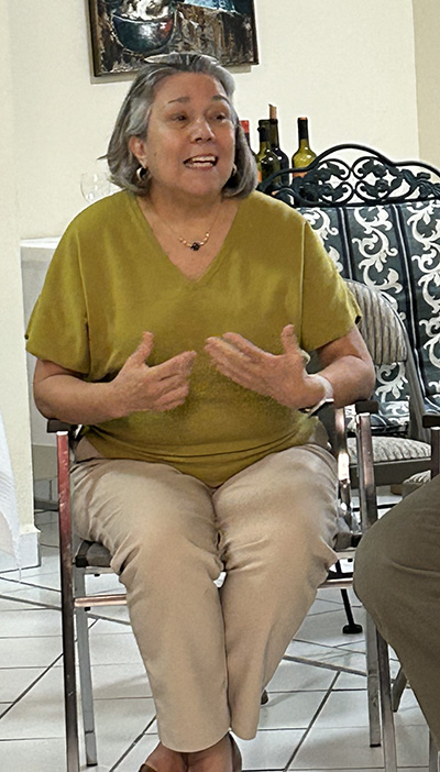 Monica Farias, left, director of Catholic Charities’ Unaccompanied Refugee Minors Program, notes an increase of younger children arriving through smugglers during a discussion in late October of the Catholic Kino Border Initiative ministry on the Mexico Arizona border.