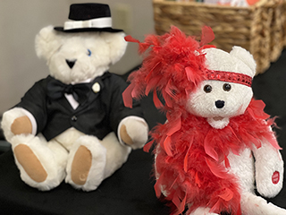 Beloved teddy bears Beau and Scarlet are traditional guests at the annual MACCW Scholarship Luncheon celebrated on Saturday, Feb. 24, 2024, in Fort Lauderdale. The teddy bears belonged to Lucy Petrillo; in whose memory the scholarship fund is named.