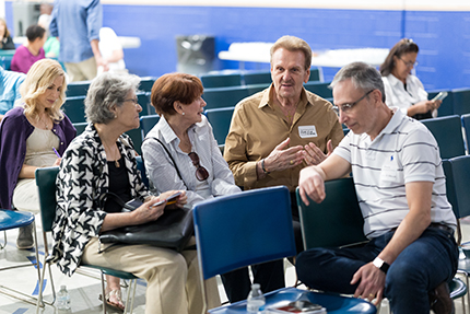 Parish representatives and others engage in prayer, conversation, and strategizing during a National Eucharistic Revival Summit, at St. Gregory the Great Church in Plantation, March 16, 2024.