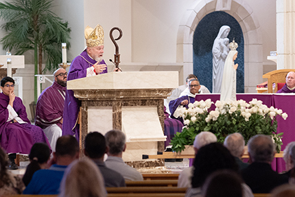 Archbishop Thomas Wenski preached his homily at the Eucharistic Revival Summit March 16, 2024, at St. Gregory the Great Church in Plantation.