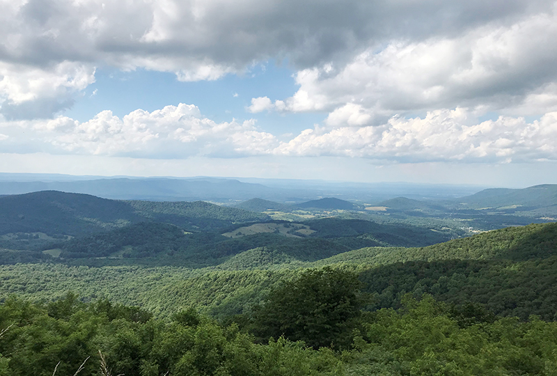 View of Shenandoah National Park. Earth Day is an annual event on April 22 to demonstrate support for environmental protection.