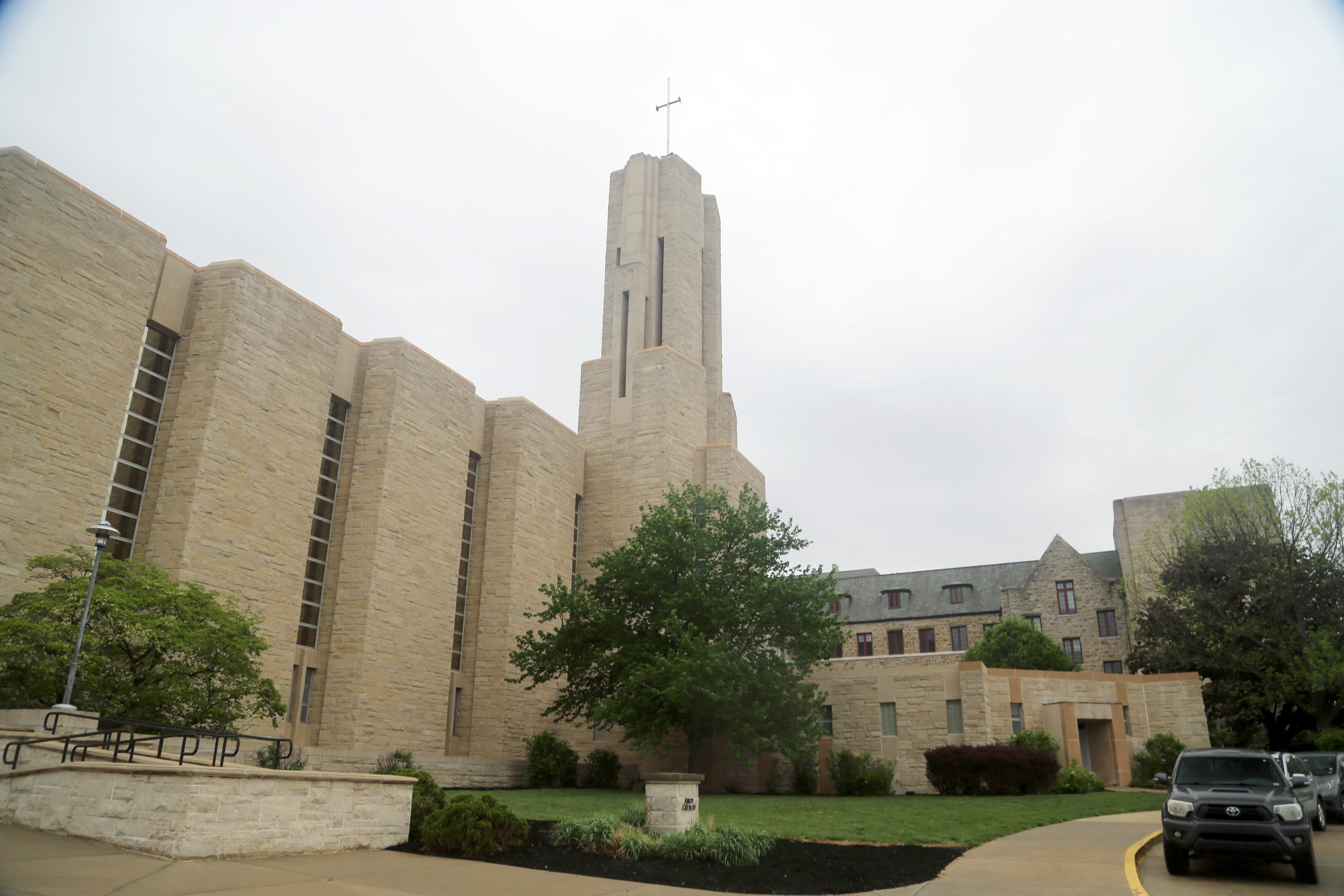 The exterior of St. Benedict's Abbey is pictured in Atchison Kan., April 25, 2024. The state of Kansas awarded the abbey a nearly  million grant to help fund the monastery's plans to develop child care facilities for the surrounding Atchison community. (OSV News photo/Megan Marley)