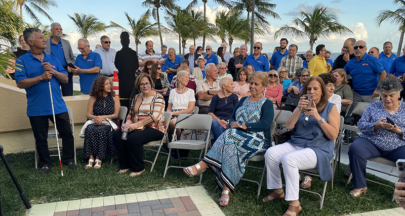 Dozens of people gathered at the National Shrine of Our Lady of Charity in Miami April 25, 2024, to unveil the bust of Father Antonio Camiñas. He received some 4,000 Cuban children who traveled to Spain without their parents in the late 1960s and early 1970s."