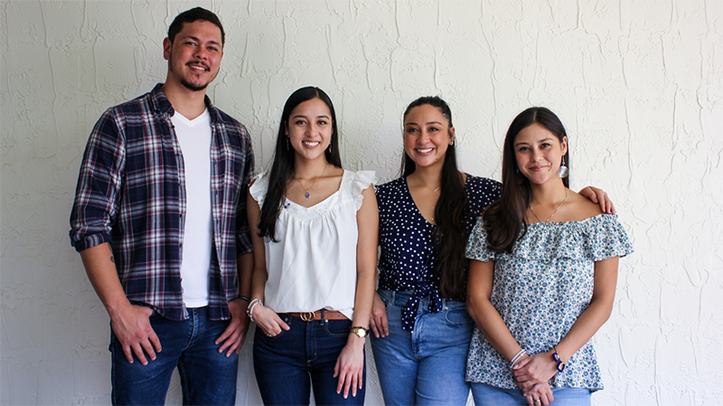 From left to right, siblings Frank Jr., Michelle Lauren, Melissa, and Ashley Marie Anduiza are members of the local family band, Adore Praise and Worship. They organize Adore Night praise and worship held monthly at St. Louis Parish, among other events around Miami. The fifth member of the band, Frank Anduiza Sr., is not pictured.